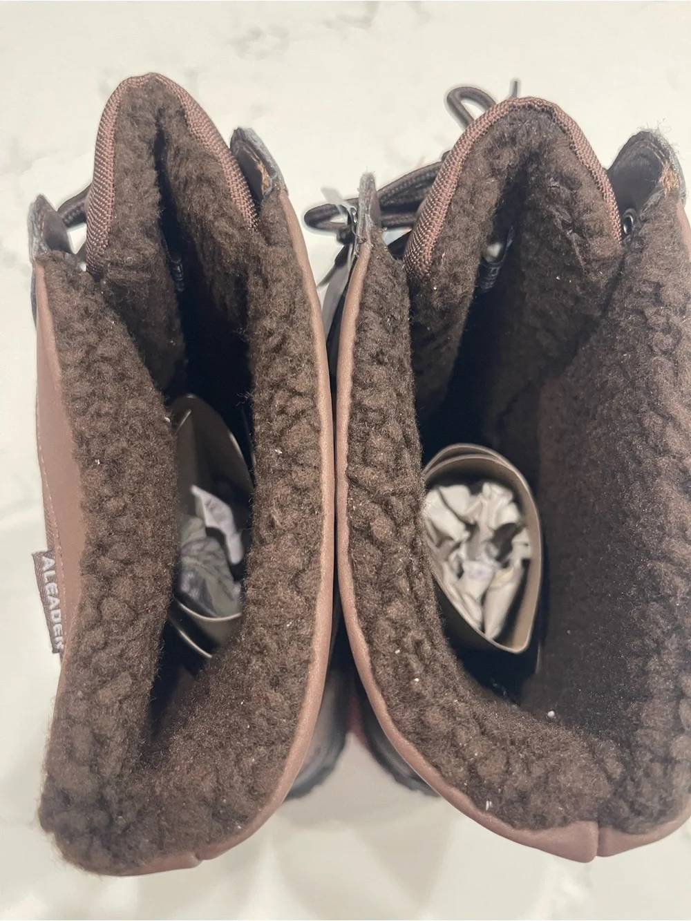 Men's Insulated Brown Lace-Up Waterproof Snow Boots